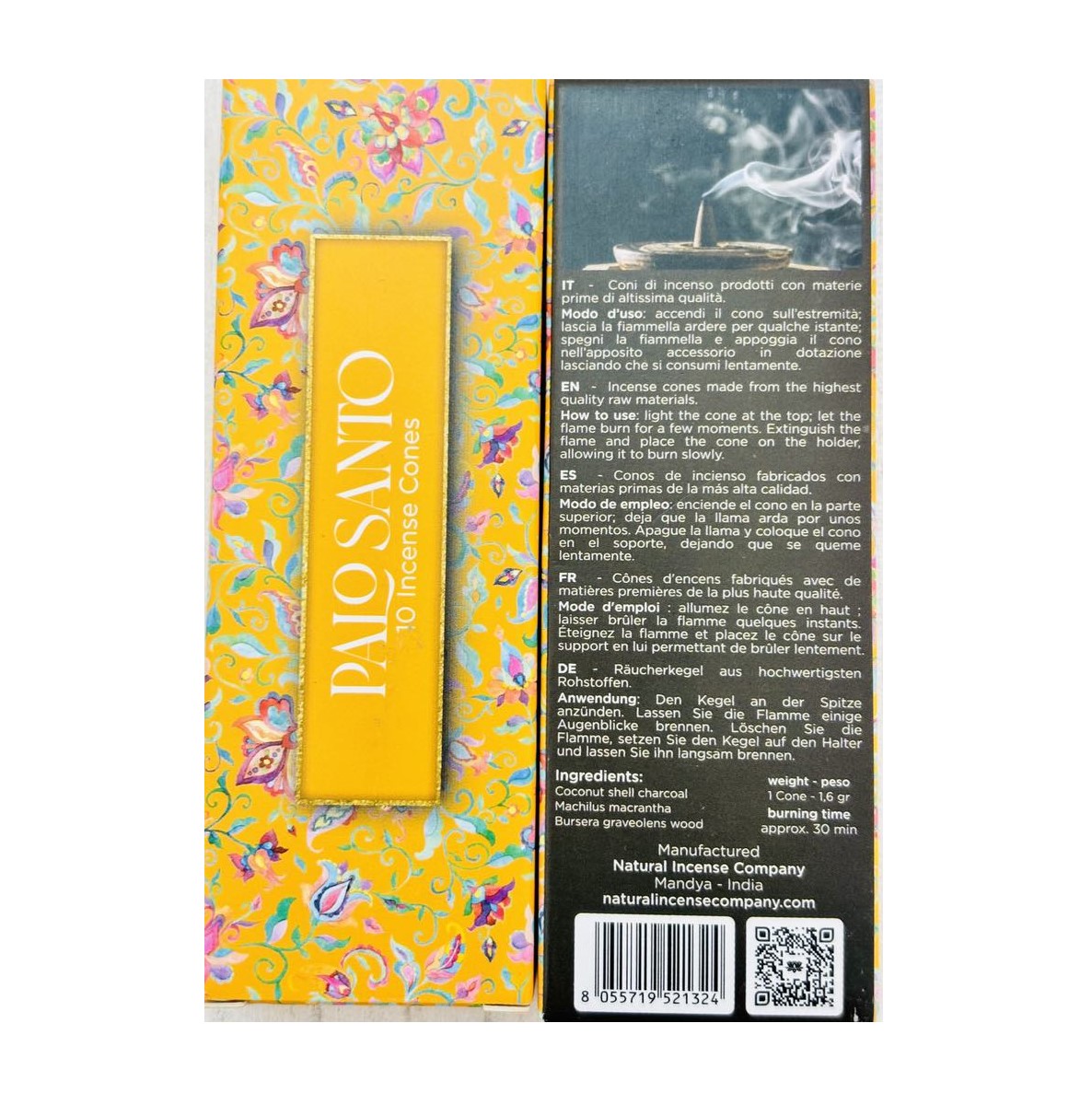 100 % természetes, tiszta füstölőkúp Palo Santo ( Bursera graveolens ) faporral - tisztítás, áldás, szertartás