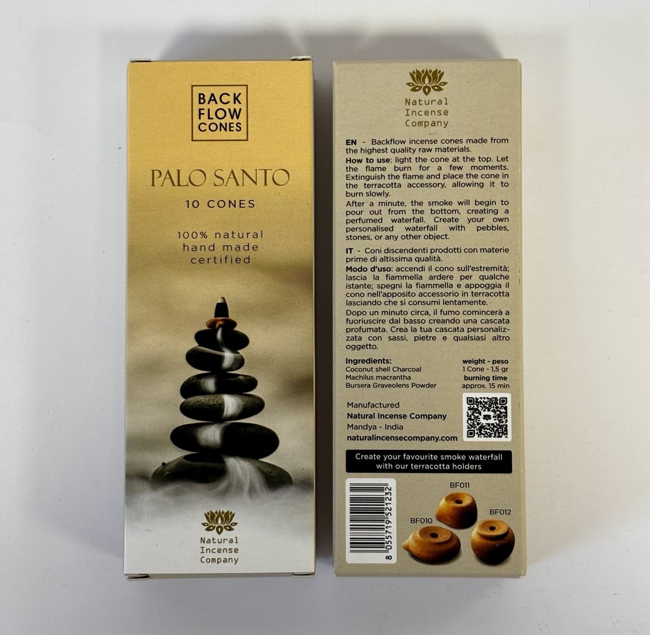100 % természetes, tiszta füstölőkúp Palo Santo ( Bursera graveolens ) faporral - tisztítás, áldás, szertartás