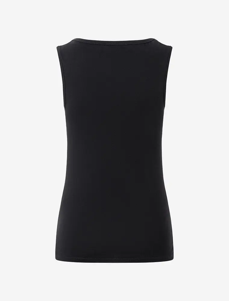 Spirit of Om - Bio női tank top fekete - turmalinnal - Természetes - Holisztikus - Energetizált - Fair Trade