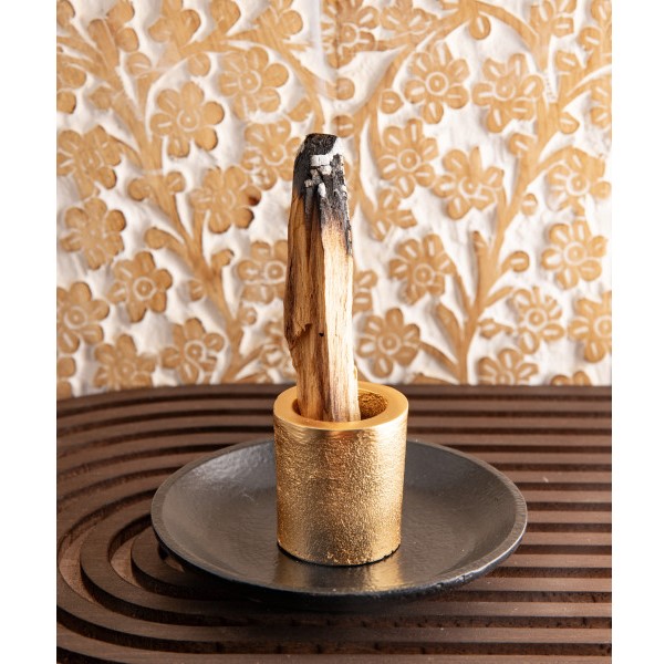 Elegáns fekete-arany fém füstölőtartó / égető kifejezetten Palo Santo fához. 